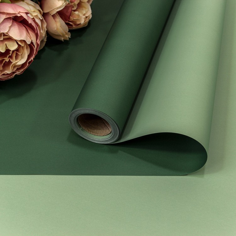 1604/2410 Плёнка 0,58*10 м матовая двухсторонняя 65 мкм Травяной Салатовый 1/30