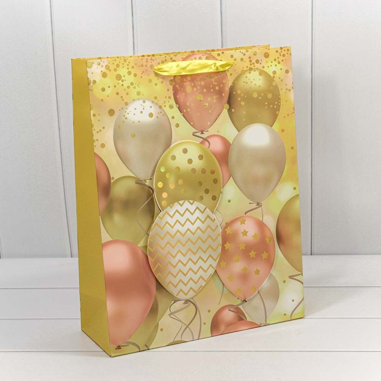000111A Пакет подарочный с 3D аппликацией "Воздушные шары" (микс) 32*45*15 210г 1/20 1/80