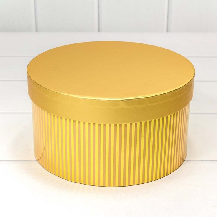 7201000/414 Набор коробок 1/3 круглый 21*11,5 см "Драгоценный" золотой 1/30