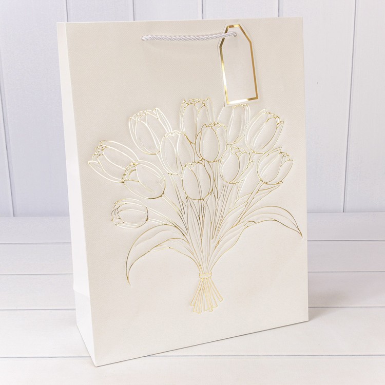 000330A	Пакет подарочный "Букет" с блеском 210г 31*42*12 1/20 1/120