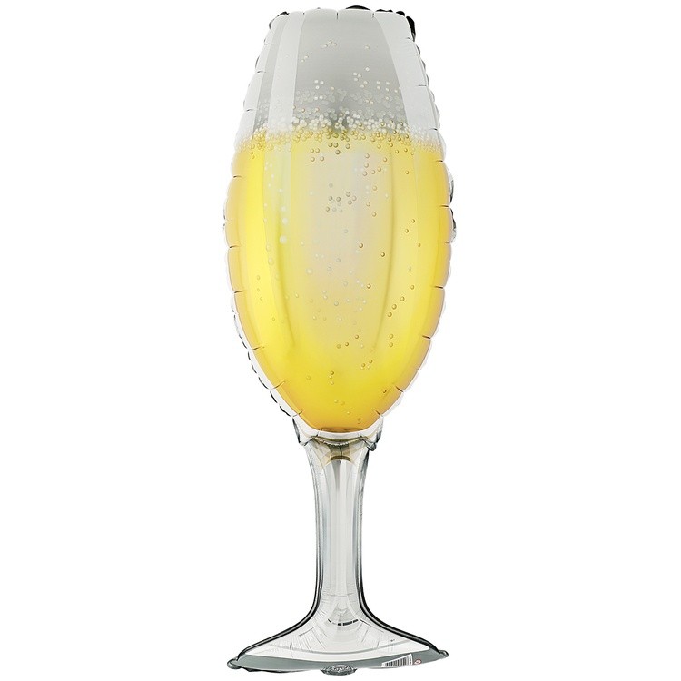 1207-4586 К Фигура "Бокал шампанского" 46,3/109см Жёлтый шар фольга