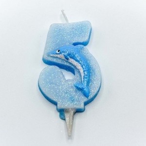 20012/5 Свечи для торта Цифра 5 "Дельфин" 6,7см 1/12 1/120