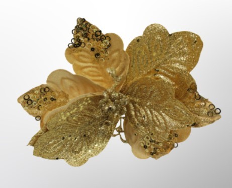 210-02-3880 исскуственные цветы Ветка "Цветок" Золотой D20 см 1/2