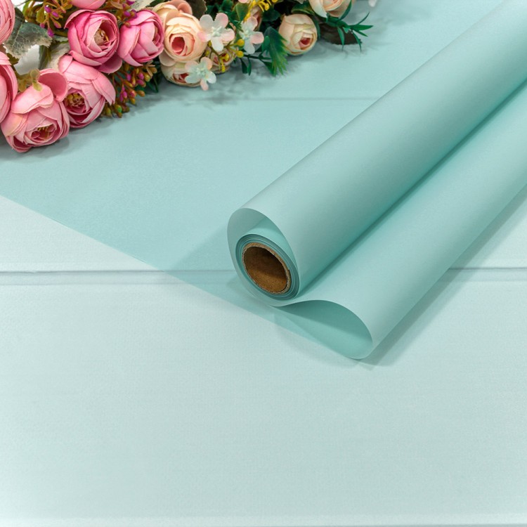 1657/317 Плёнка 0,58*10м матовая однотонная 55мкм Светло-голубой 1/30