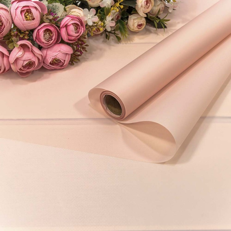 1657/489	Плёнка 0,58*10м матовая однотонная 55мкм Персиковый 1/30