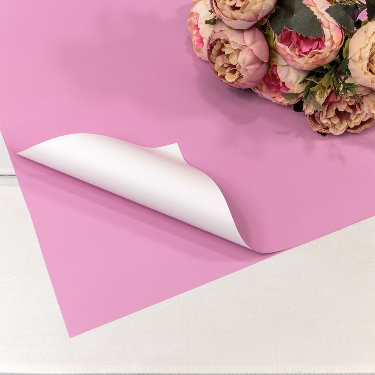 1631/0521 Плёнка в листах 55*55 (20 шт.) матовая двухсторонняя 65мкм Светло-пурпурный/Белый 1/60