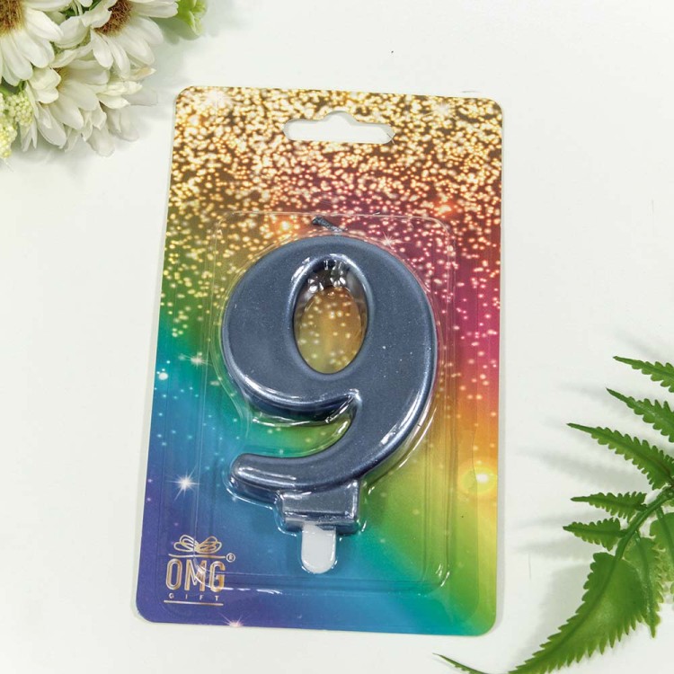 20010-74/9 Свеча для торта Цифра 9 "Гигант" 8см Синий 1/12 1/288