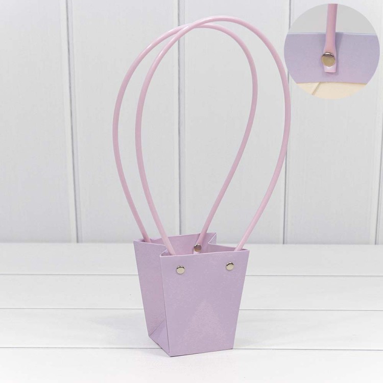 000171J/32 Пакет подарочный "Ваза для цветов" 10*9*6,5 Бледно-сиреневый 1/10 1/300