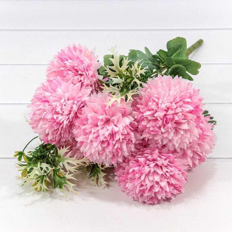 303-08-045/04 Искусственные цветы Хризантема 45 см 8 цветов Розовый 1/1