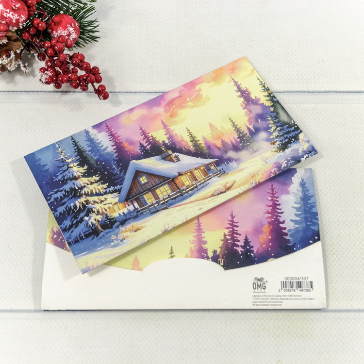 003004/337 Конверт подарочный 16,5*9см "С новым годом!"- 337 1/10 1/250	