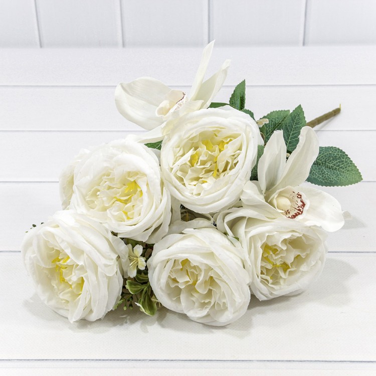 303-06-048/01 Искусственные цветы Роза пионовидная (6 Цветов) 48см Белый 1/1 303-06-048/01 Искусственные цветы Роза пионовидная (6 Цветов) 48см Белый 1/1