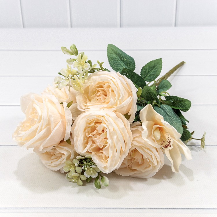 303-06-048/03 Искусственные цветы Роза пионовидная (6 Цветов) 48см Кремовый 1/1 303-06-048/03 Искусственные цветы Роза пионовидная (6 Цветов) 48см Кремовый 1/1