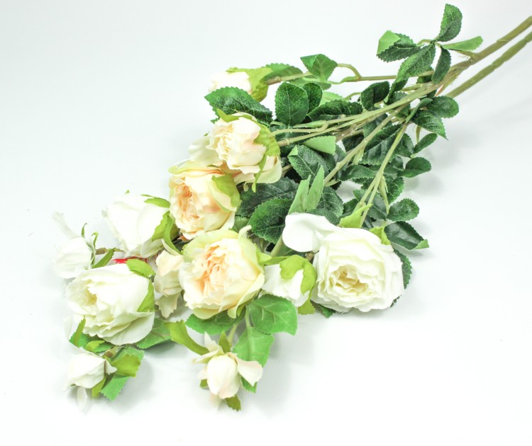303-02-088/03 Искусственные цветы Кустовые Розы 80 см белый микс 1/2 303-02-088/03 Искусственные цветы Кустовые Розы 80 см белый микс 1/2