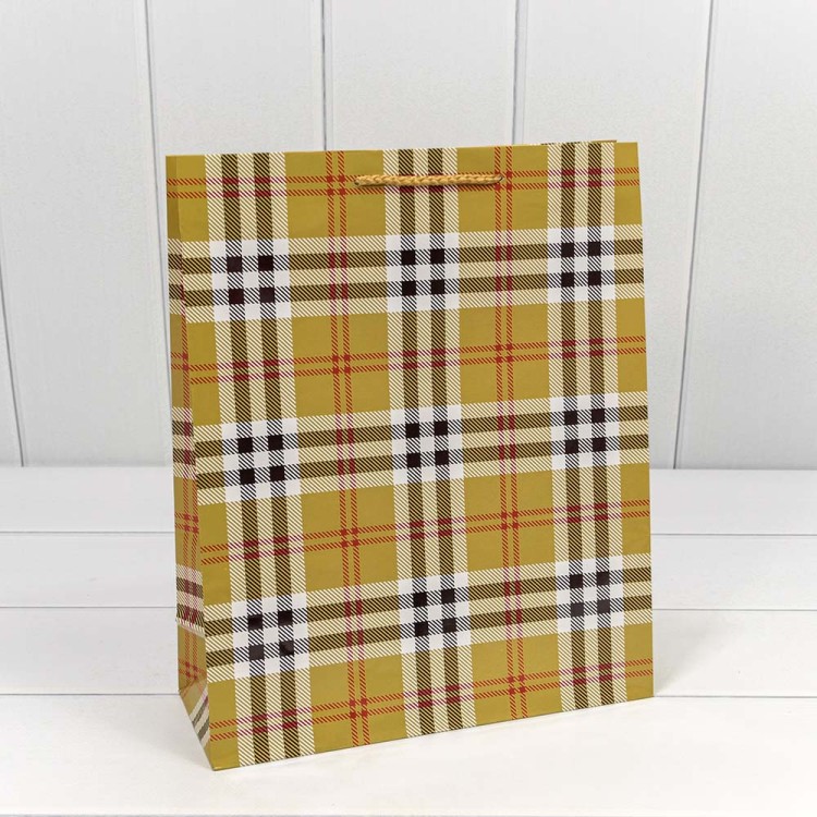 00038C Пакет подарочный "Клетки и полоски" (микс)  26*32*10 128г 1/20 1/360