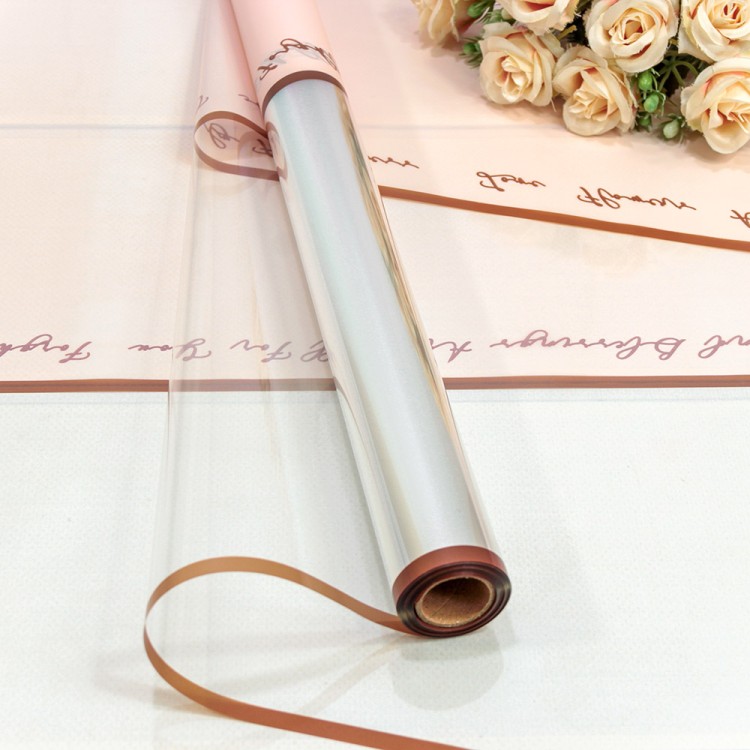 1634/1 Плёнка 0,57*10м матовая/глянцевая с окошком 55мкм Розовый 1/30