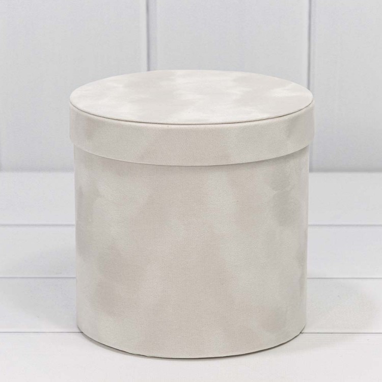 720112/132 Коробки Цилиндр Набор 1/3 18*17 "Бархатный" Белый 1/12