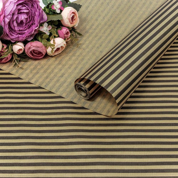 1403/33 Бумага Крафт 0,72*10м Верже 40г "Полосы" Чёрный 1/22