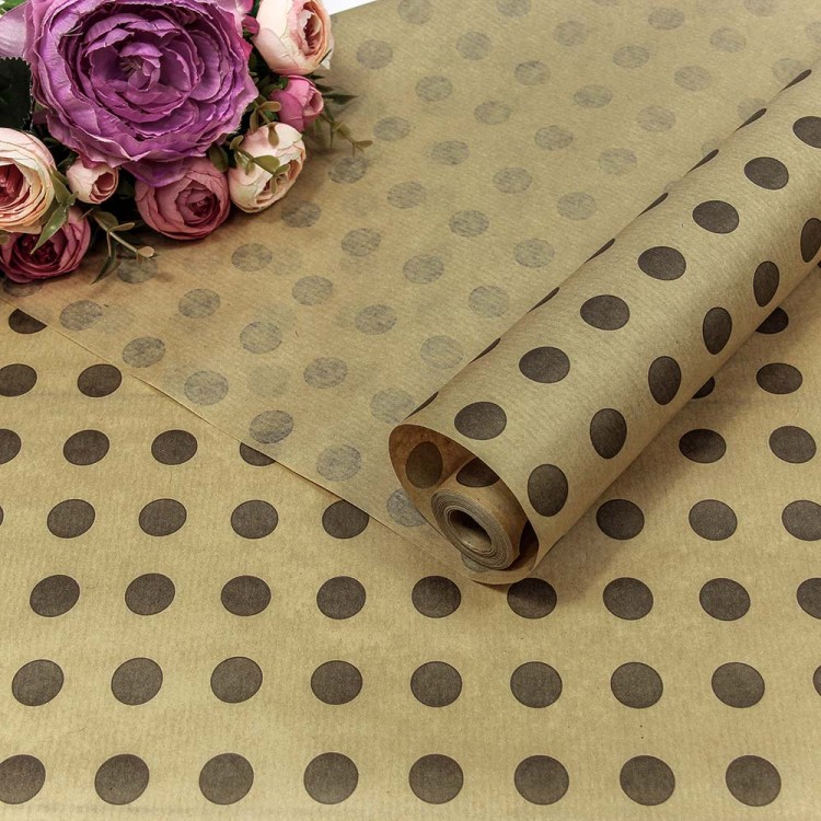 1403/34 Бумага Крафт 0,72*10м Верже 40г "Горох" Серый 1/22