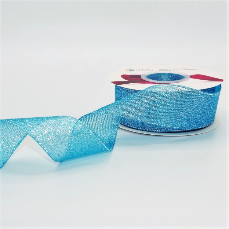 557-38/198 Лента парча с блеском 3,8 см*25 ярдом голубая 1/6 1/108 557-38/198 Лента парча с блеском 3,8 см*25 ярдом голубая 1/6 1/108