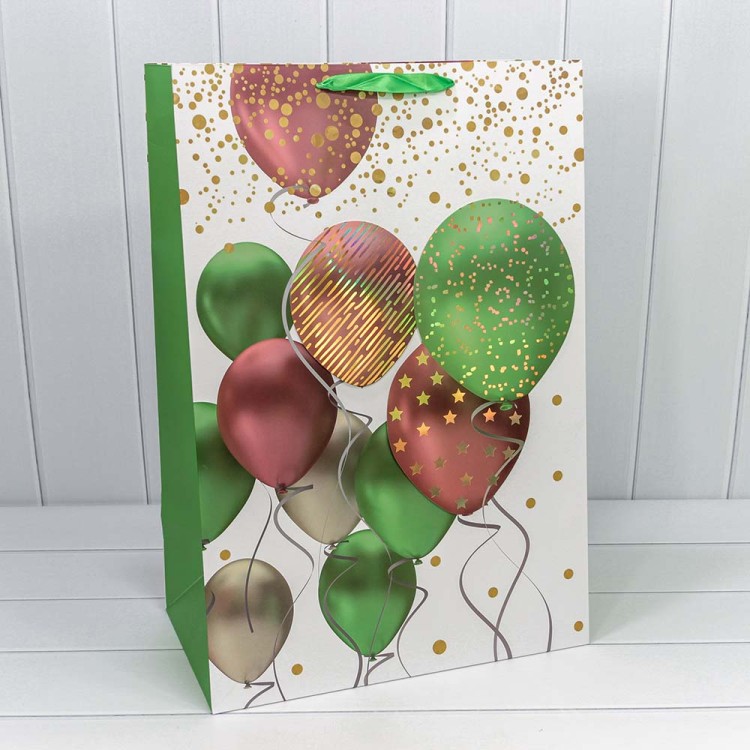 000111N Пакет подарочный с 3D аппликацией "Воздушные шары" (микс) 42*62*25 210г 1/20 1/60