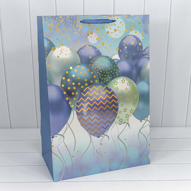 000111N Пакет подарочный с 3D аппликацией "Воздушные шары" (микс) 42*62*25 210г 1/20 1/60