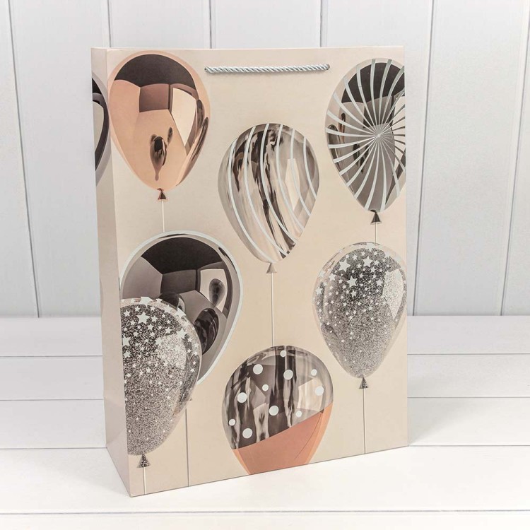 000129A Пакет подарочный с тиснением "Воздушные шары" (микс) 30*41,5*12 210г 1/20 1/80