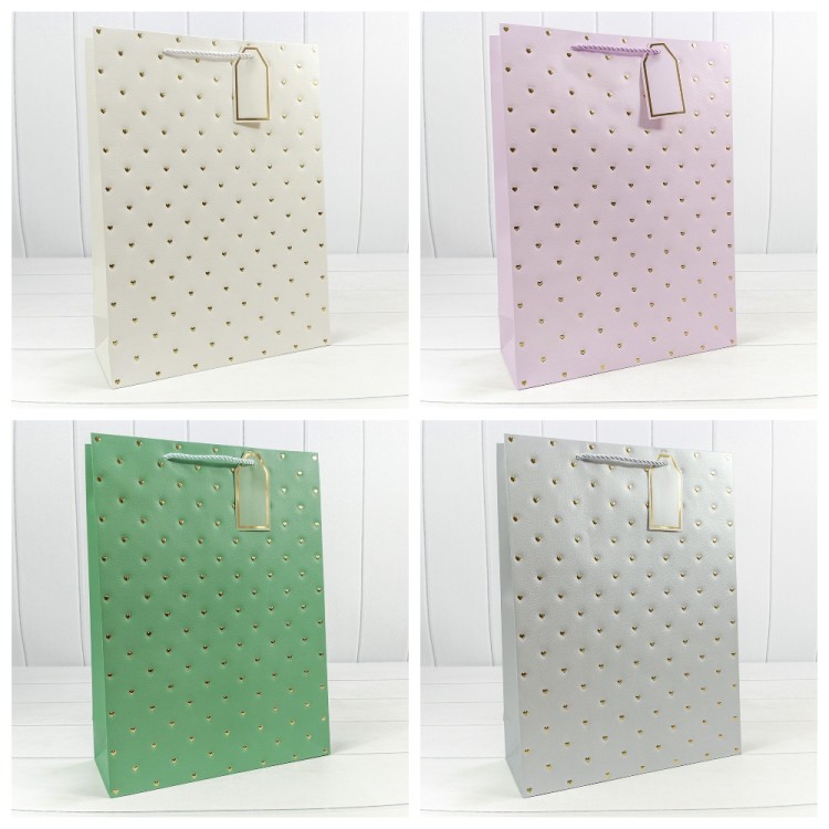 000545A Пакет подарочный с тиснением "Сердечки" (микс 2) 31*42*12 210г 1/20 1/80