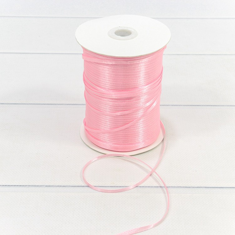 595-03/04 Лента Атласная Сатин (бобина) 0,3см*870ярд Розовый-04 1/40