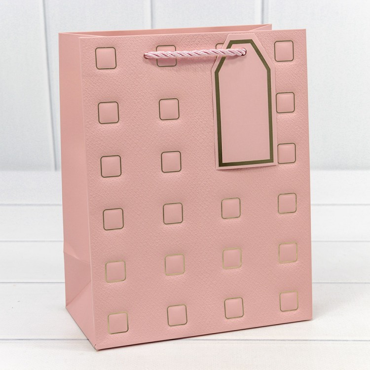 000881E Пакет подарочный с тиснением "Квадратики" (микс) 18*23*10 210г 1/20 1/360