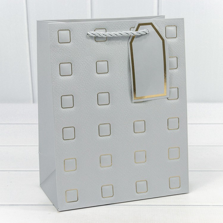 000881E Пакет подарочный с тиснением "Квадратики" (микс) 18*23*10 210г 1/20 1/360