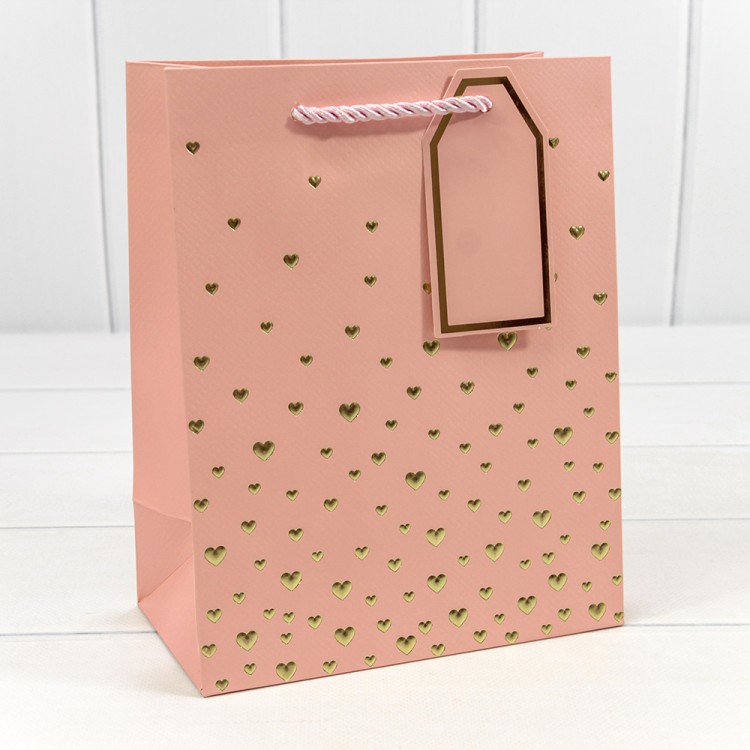 000880E Пакет подарочный с тиснением "Сердечки" (микс 1) 18*23*10 210г 1/20 1/360