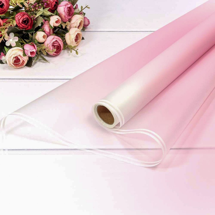 1624/217 Плёнка 0,58*10м матовая с двойной белой полосой 55мкм Розовый 1/30 1624/217 Плёнка 0,58*10м матовая с двойной белой полосой 55мкм Розовый 1/30