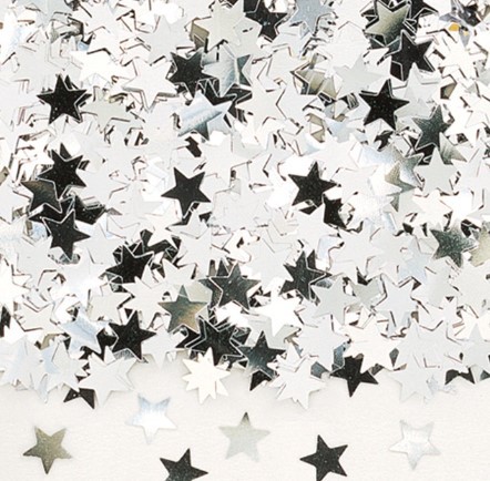 1501-0196 Конфетти Звезды серебряные 14гр/A