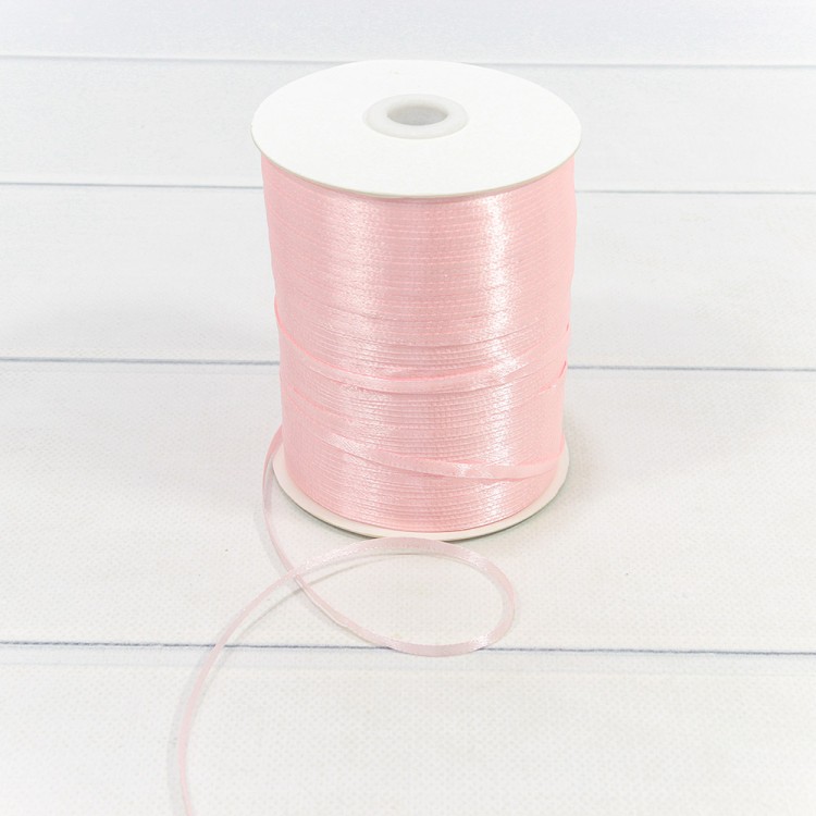 595-03/43 Лента Атласная Сатин (бобина) 0,3см*870ярд Розовый 1/40