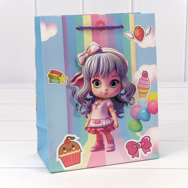 000265E	Пакет подарочный с 3D аппликацией "Детский" (микс 265) 18*23*10 210г 1/20 1/360