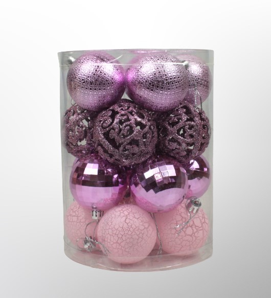 210-6020/07 Набор шары новогодние Сиреневый микс D 5,5 см шара 20шт /упак