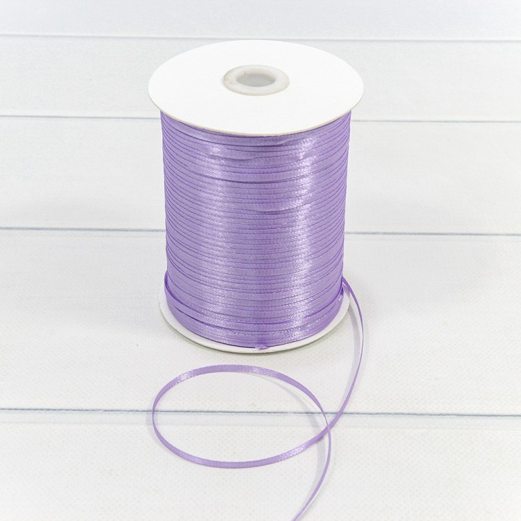 595-03/85 Лента Атласная Сатин (бобина) 0,3см*870ярд Сиреневый 1/40	