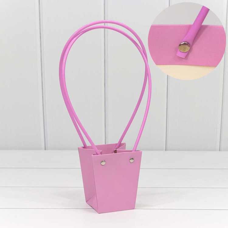 000171J/23  Пакет подарочный "Ваза для цветов" 10*9*6,5 Сиреневый 1/10 1/300