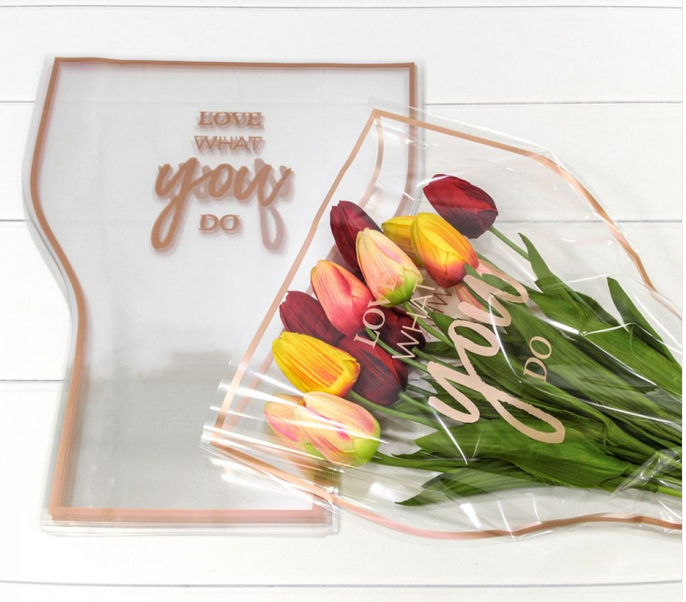 001510/4 Пакет "Конус для цветов" 36*20*45 (30 шт.) Коричневая рамка 1/100