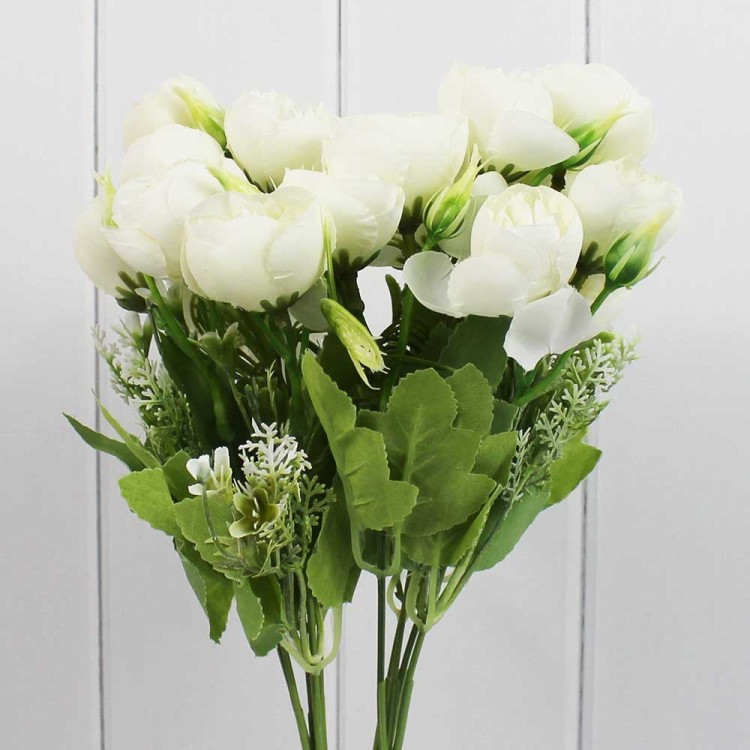 303-02-797/01 Искусственные цветы Розы пионовидные 35см Белый 1/1